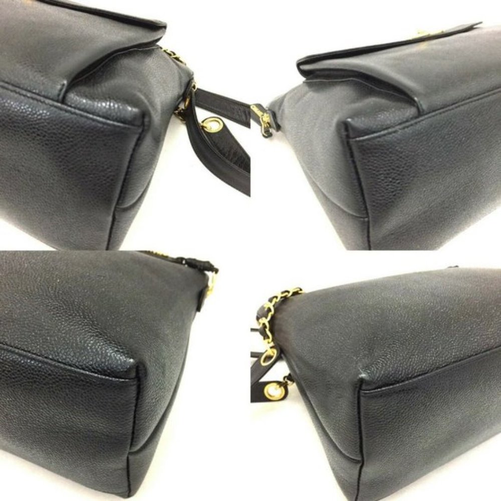 💯 Auth CHANEL CC VintageCaviar Skin Chain ToteBag - Picture 6 of 9
